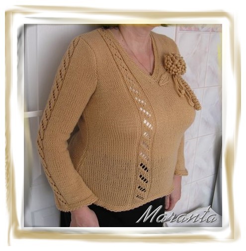 Sweter na drutach