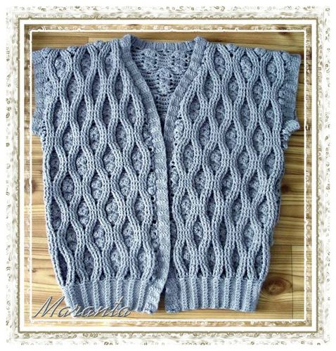 szydełkowa kamizelka