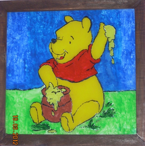 w ramach terapii zaj�ciowej plakat�wk� na szkle